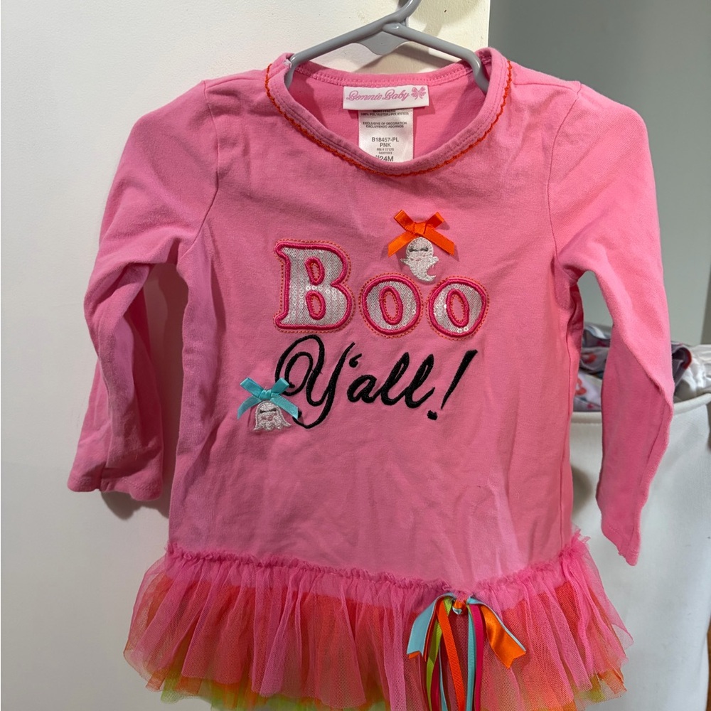 Bonnie Baby Pink Dress with Orange Trim